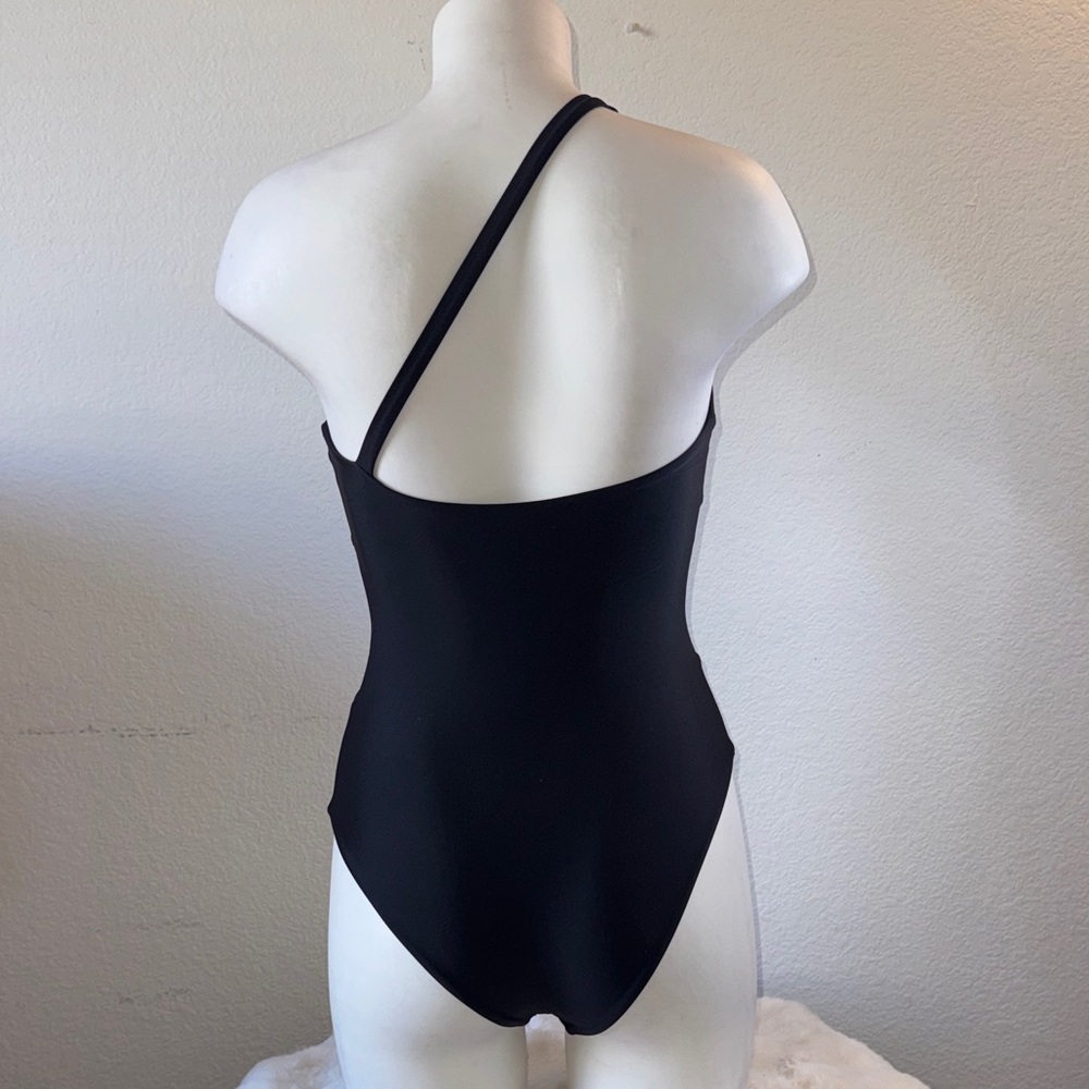 Jade Black One-Shoulder Kids One Piece - Picture 4 of 4